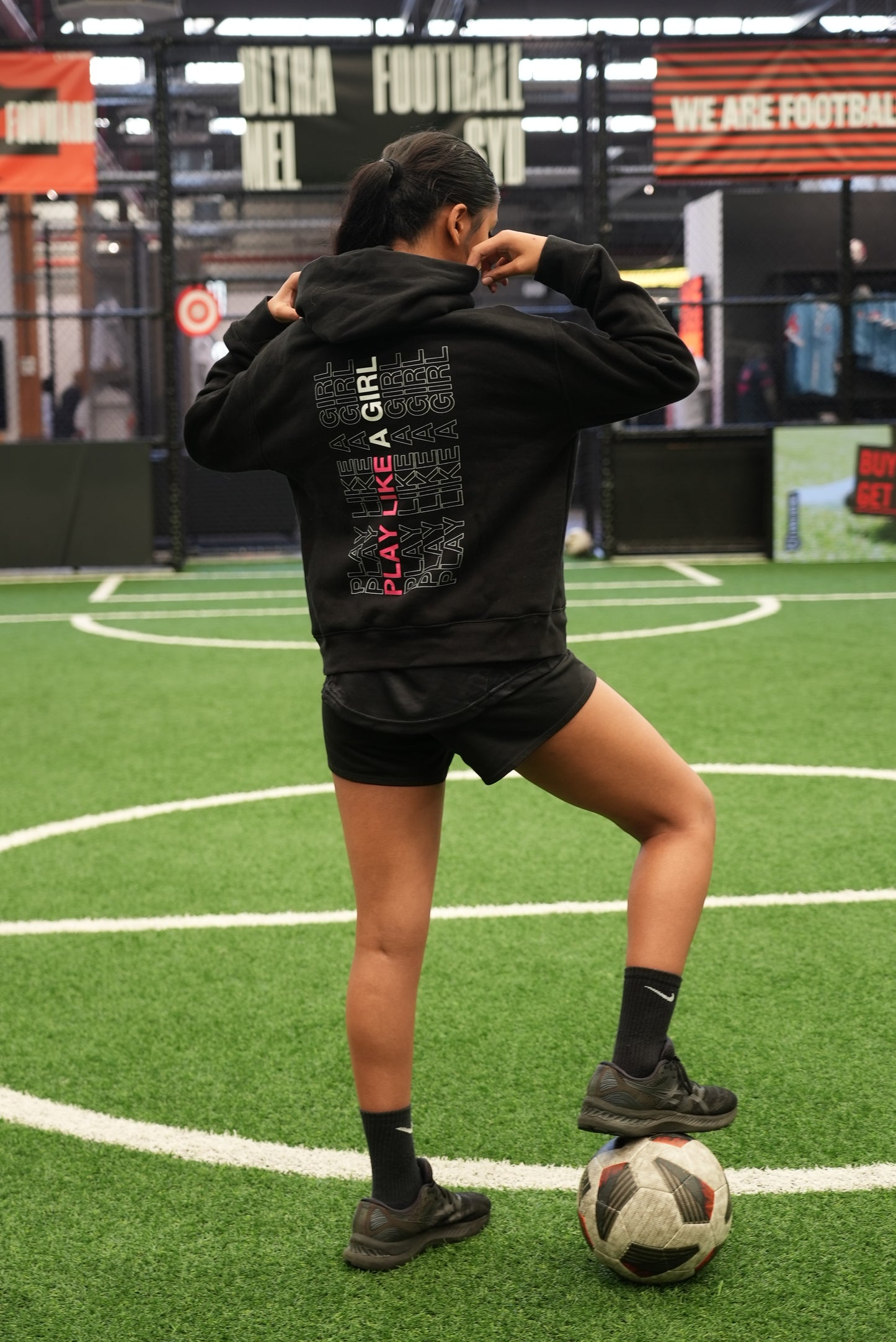 Play Like a Girl Outline Hoodie