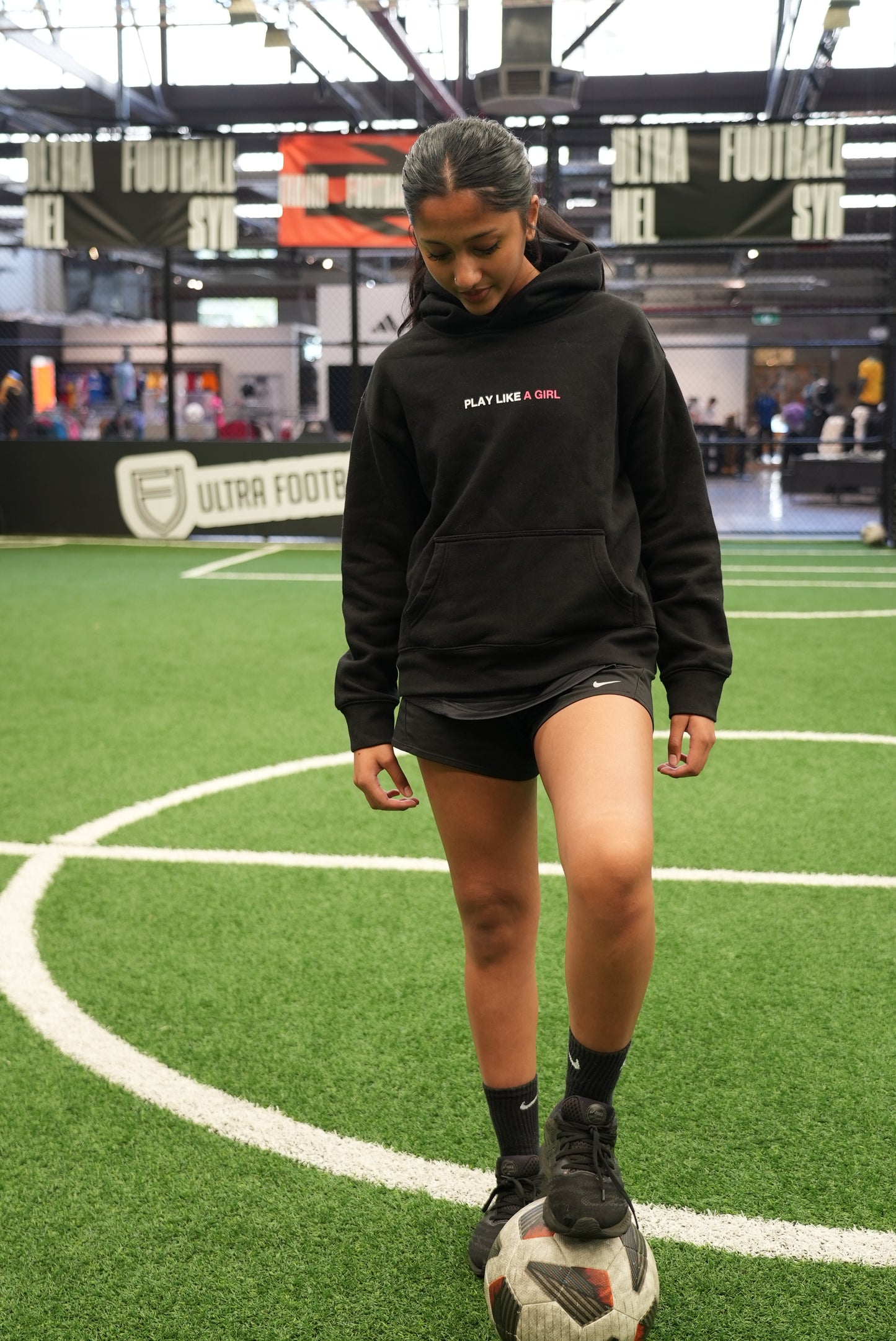 Play Like a Girl Outline Hoodie